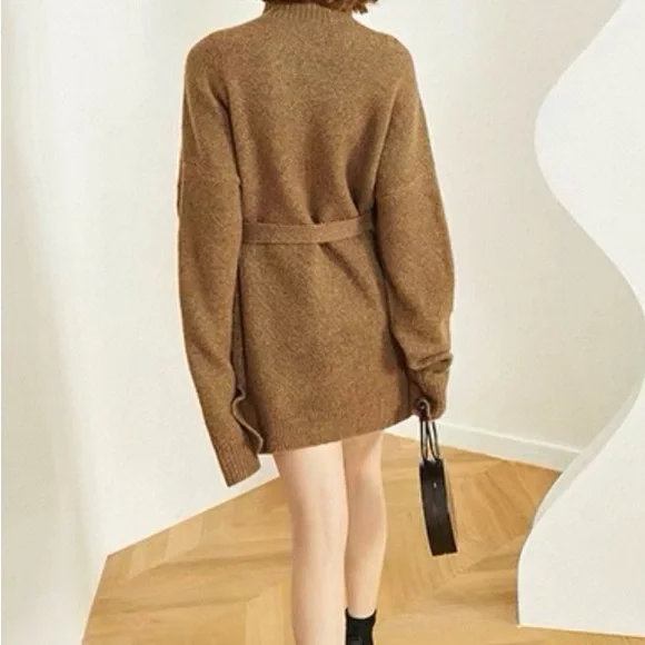 Women's Brown Knit Sweater - Picture 3 of 6